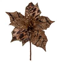 8" Tiger Poinsettia Pick 8.5" Flower
