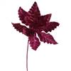 8" Cerise Sparkle Poinsettia Pick 6" Flw