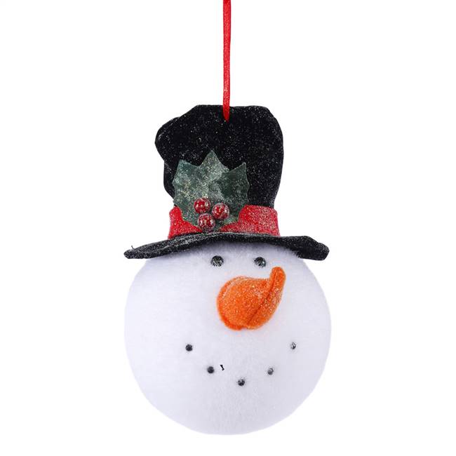 8.5" x 4.24" Black Hat Snowman Head