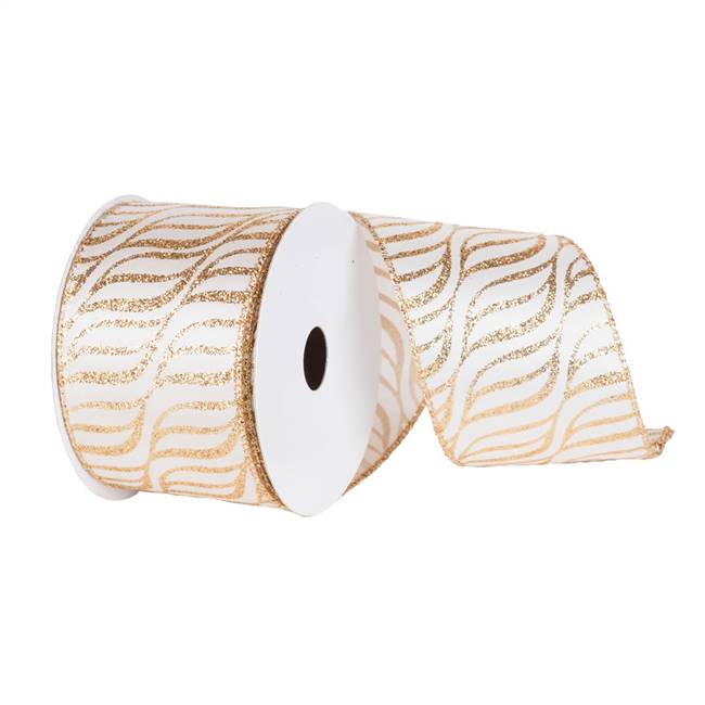 4" x 10yd Cream Gold Zebra