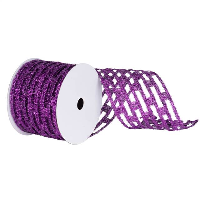 6" Purple Metallic Rectangle Wired Mesh