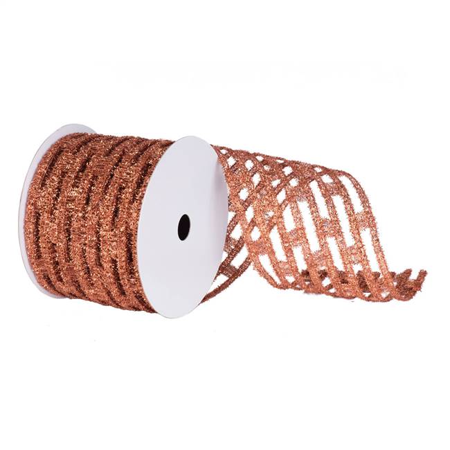 6" Copper Metallic Rectangle Wired Mesh