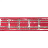 4" x 5Yd Gold Sequin Plaid Red