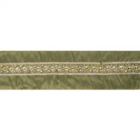 4" x 5Yd Gold Sequin Trim Olive