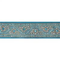4" x 5Yd Turquoise Gold Stone Trim