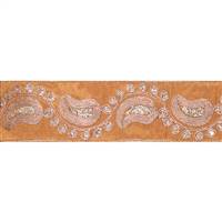 2.5" x 5Yd Gold Sequin Paisley Gold