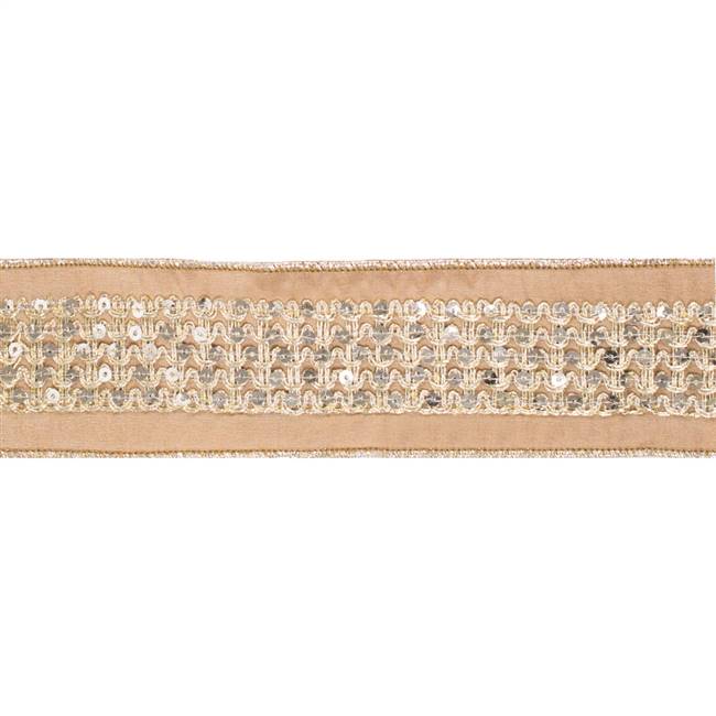 2.5" x 5Yd Gold Sequin Trim Gold