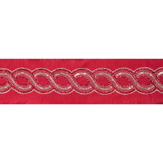 4" x 5Yd Gold Crystal Red Dupion