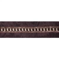 4" x 5Yd Gold Sequin Trim Chocolate