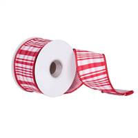 2.5" x 10Yd Red White Scandia Plaid