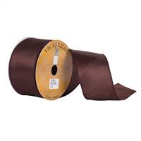 2.5" x 10yd Chocolate Satin Wired