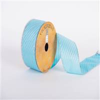 2.5" x 10yd Aqua Silver Stripe