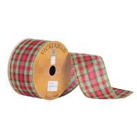 2.5" x 10yd Red Gold Plaid