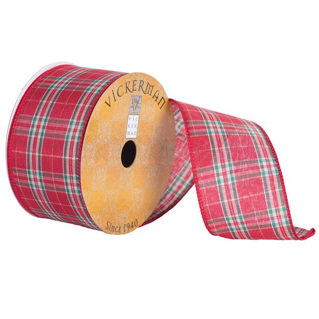 2.5 x 10yd Red White Plaid