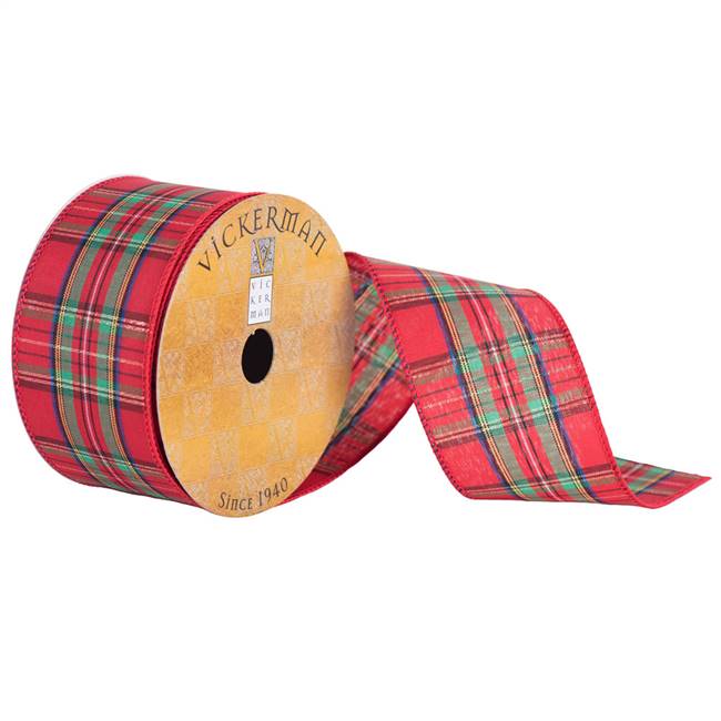 2.5" x 10yd Red Blue Green Gold Plaid