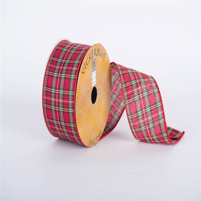 2.5" x 10yd Red Green Yellow Plaid