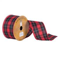 2.5" x 10yd Red White Black Plaid