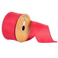 2.5" x 10yd Red Satin Wired