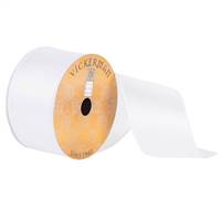 2.5" x 10yd White Satin Wired