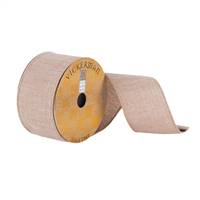 2.5"x10Yd Beige Woven Dupion Ribbon