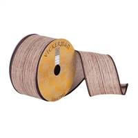 2.5"x10Yd Brown Woven Dupion Ribbon