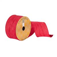 2.5"x10Yd Red Woven Dupion Ribbon