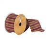 2.5"x10Yd Burgundy/Olive/Gold Stripe