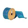 2.5"x10Yd Blue Fret Strip Woven Dupion