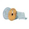 2.5"x10Yd Teal/Gray/White Plaid Dupion