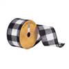 2.5"x10Yd White/Black Soft Plaid