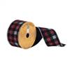 2.5"x10Yd Black/Silver/Red Plaid