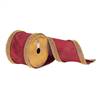 4"x10Yd Red Dupion Gold Jewel Edges