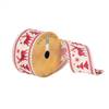 2.5"x10Yd Ivory/Red Tree Reindeer Ribbon