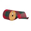 4"x10Yd Red/Green Soft Plaid Ribbon