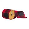 4"x10Yd Red/Black Soft Plaid Ribbon