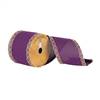 3.75"x10Yd Plum Dupion Gold Swirl Edge