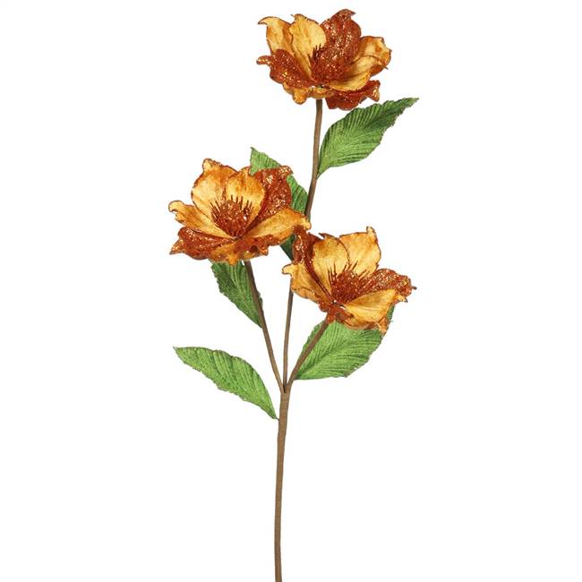 33" Copper Magnolia x3, 4" Flower, 6/Box