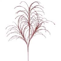 34" Red Glitter Grass Spray 6/Bag