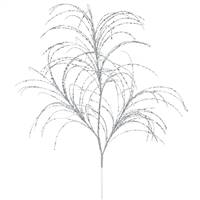 34" Silver Glitter Grass Spray 6/Bag