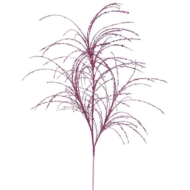 34" Cerise Glitter Grass Spray 6/Bag