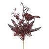 13" Burgundy Poinsettia-Bird Pick 12/Bag