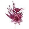 13" Cerise Poinsettia-Bird Pick 12/Bag