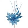 14" Turquoise PoinsettiaBall Pick 12/Bag