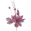 14" Mauve Poinsettia-Ball Pick 12/Bag