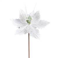12" White Poinsettia Spray 6/Bag