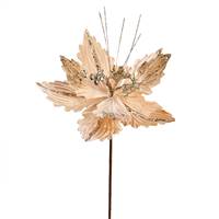 12" Champagne Poinsettia Spray 6/Bag
