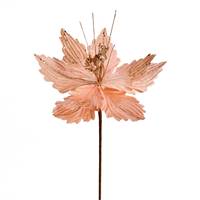 12" Rose Gold Poinsettia Spray 6/Bag