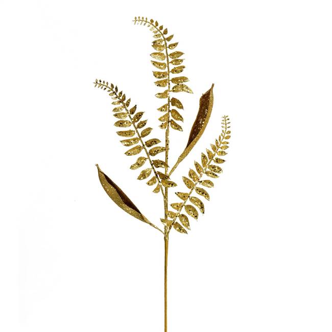 33" Gold Fern Leaf Spray 6/Bag