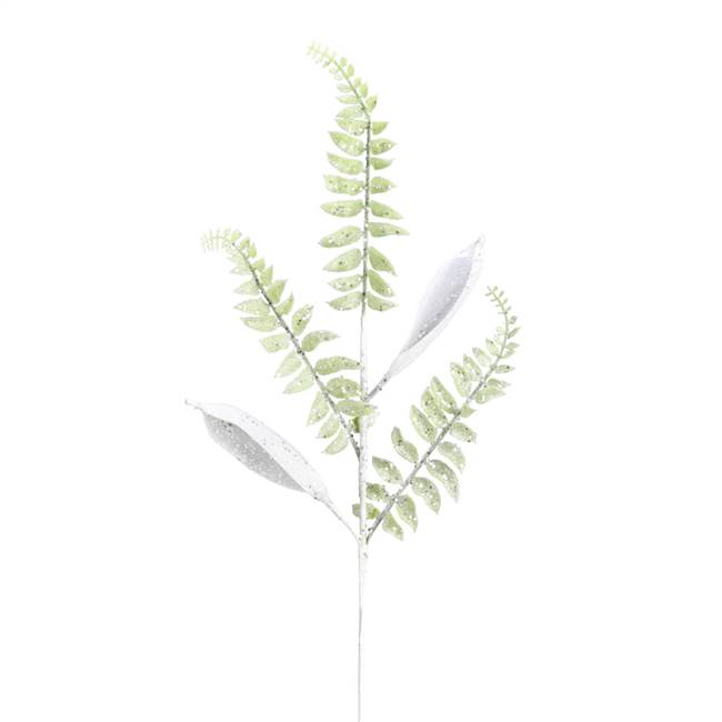 33" White Fern Leaf Spray 6/Bag