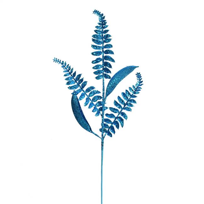 33" Turquoise Fern Leaf Spray 6/Bag